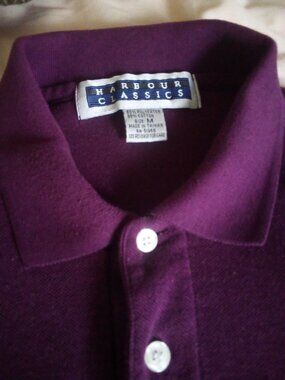 Harbour Classic Purple Polyester/Cotton S/S Knit Golf Shirt Like New Medium